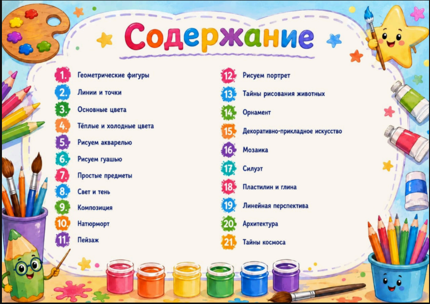 Тетрадь по ИЗО — разворот 1