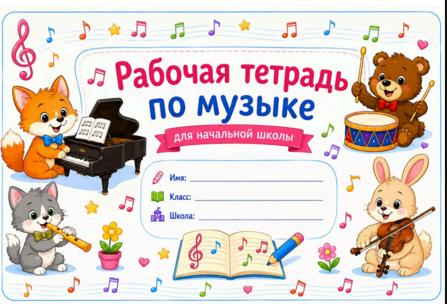 Тетрадь по музыке — пример