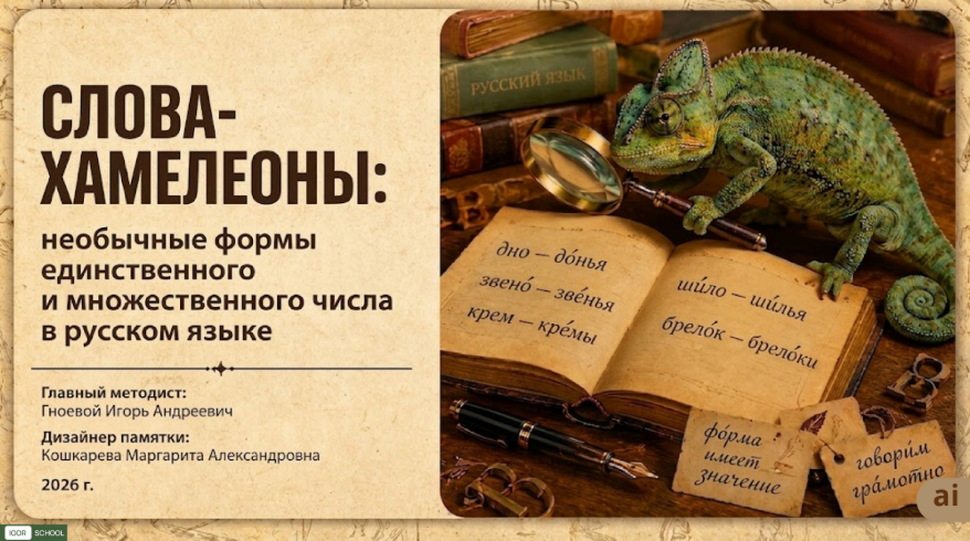 Русский язык: формы множественного числа — пример